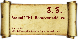 Baumöhl Bonaventúra névjegykártya